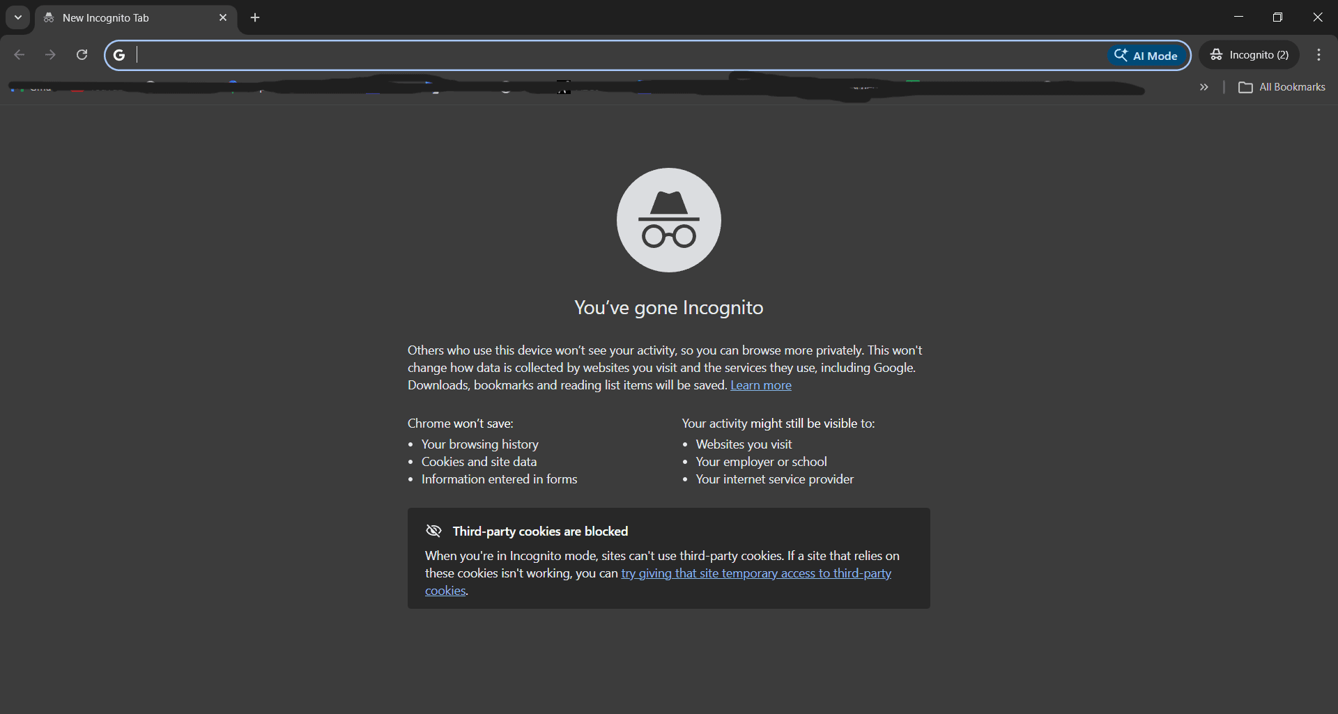 How to use incognito or private browsing (step 2)